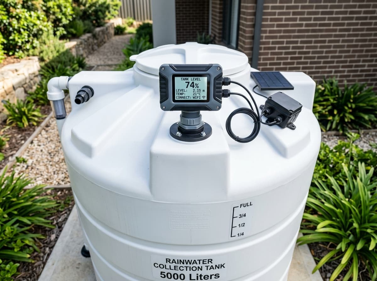 Smart Ultrasonic Overhead Water Tank Level Monitor & Mobile Gauge