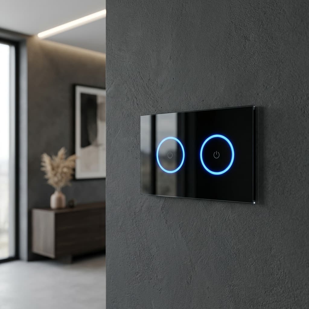 Luxury Tempered Glass Smart Touch Wall Switch (2-Gang)